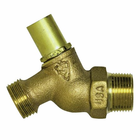ARROWHEAD Hose Bibb, 3/4 x 3/4 in Connection, MIP x Hose, 8 to 9 gpm, 125 psi Pressure, Brass Body, Rough 351LSLF